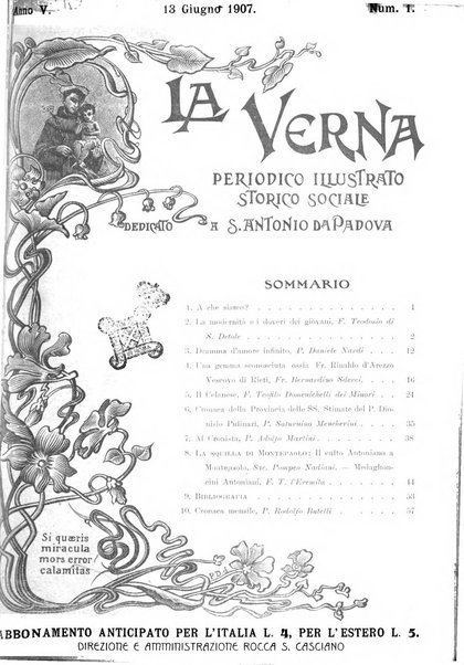 La Verna rivista illustrata sanfrancescana dedicata a s. Antonio da Padova