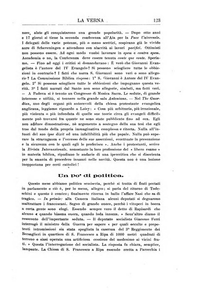 La Verna rivista illustrata sanfrancescana dedicata a s. Antonio da Padova