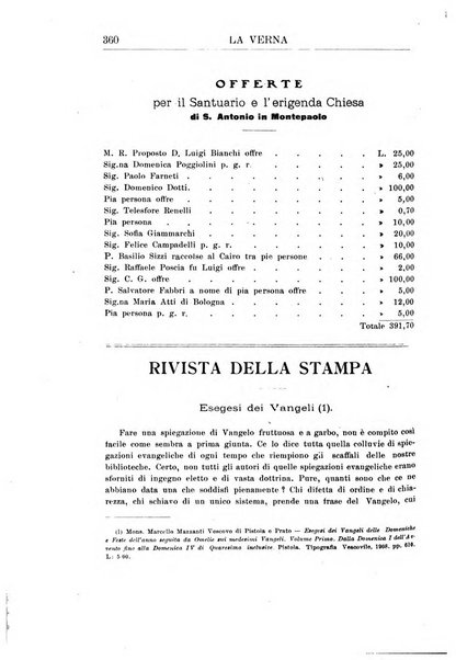 La Verna rivista illustrata sanfrancescana dedicata a s. Antonio da Padova