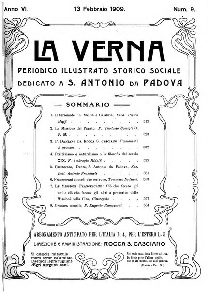 La Verna rivista illustrata sanfrancescana dedicata a s. Antonio da Padova