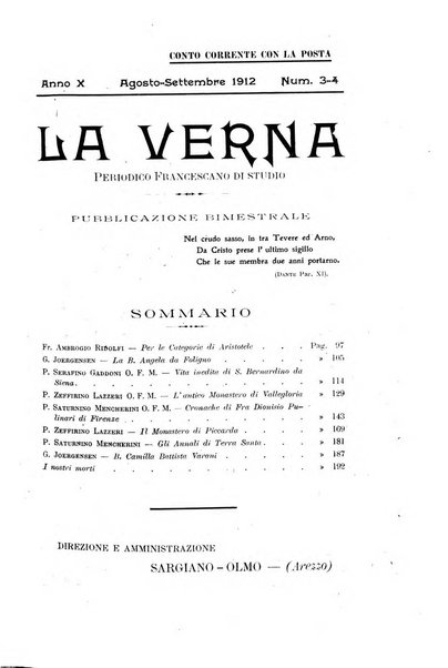 La Verna rivista illustrata sanfrancescana dedicata a s. Antonio da Padova