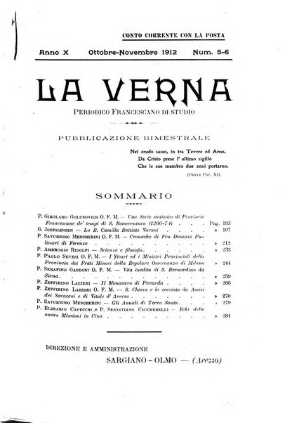 La Verna rivista illustrata sanfrancescana dedicata a s. Antonio da Padova