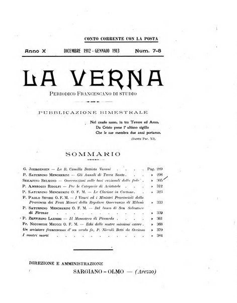 La Verna rivista illustrata sanfrancescana dedicata a s. Antonio da Padova