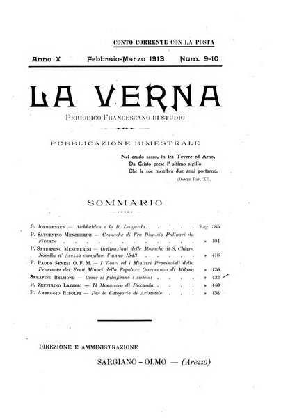 La Verna rivista illustrata sanfrancescana dedicata a s. Antonio da Padova