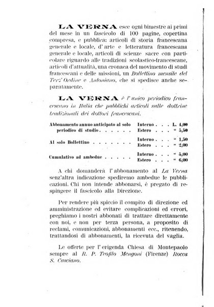 La Verna rivista illustrata sanfrancescana dedicata a s. Antonio da Padova