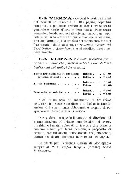 La Verna rivista illustrata sanfrancescana dedicata a s. Antonio da Padova