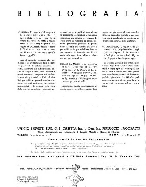 L'industria mineraria d'Italia e d'oltremare rassegna mensile della Federazione nazionale fascista degli esercenti le industrie estrattive