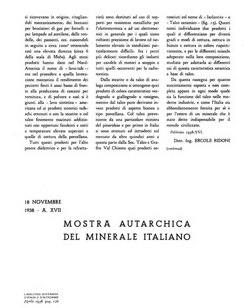 L'industria mineraria d'Italia e d'oltremare rassegna mensile della Federazione nazionale fascista degli esercenti le industrie estrattive