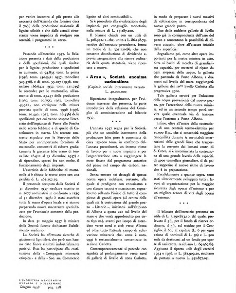 L'industria mineraria d'Italia e d'oltremare rassegna mensile della Federazione nazionale fascista degli esercenti le industrie estrattive