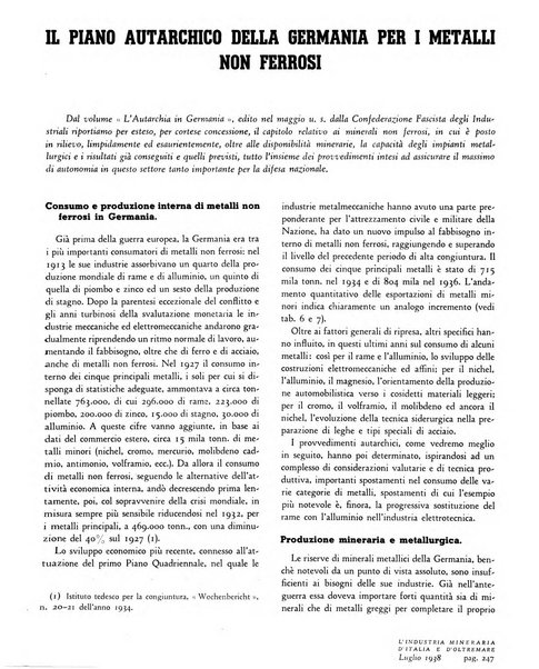 L'industria mineraria d'Italia e d'oltremare rassegna mensile della Federazione nazionale fascista degli esercenti le industrie estrattive