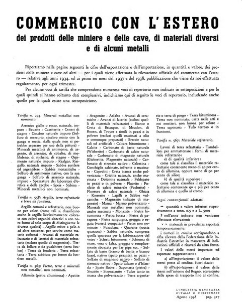 L'industria mineraria d'Italia e d'oltremare rassegna mensile della Federazione nazionale fascista degli esercenti le industrie estrattive