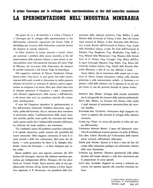 L'industria mineraria d'Italia e d'oltremare rassegna mensile della Federazione nazionale fascista degli esercenti le industrie estrattive