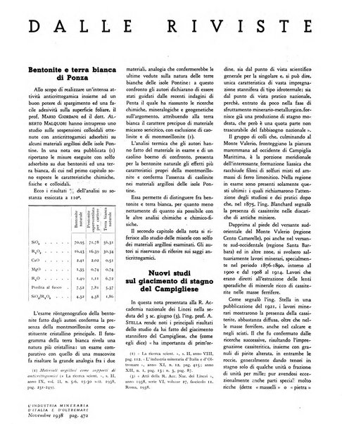 L'industria mineraria d'Italia e d'oltremare rassegna mensile della Federazione nazionale fascista degli esercenti le industrie estrattive