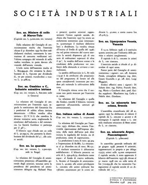 L'industria mineraria d'Italia e d'oltremare rassegna mensile della Federazione nazionale fascista degli esercenti le industrie estrattive