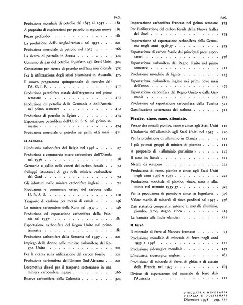 L'industria mineraria d'Italia e d'oltremare rassegna mensile della Federazione nazionale fascista degli esercenti le industrie estrattive