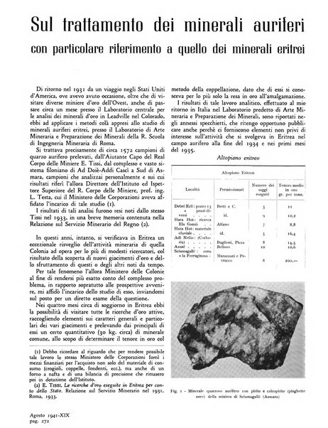 L'industria mineraria d'Italia e d'oltremare rassegna mensile della Federazione nazionale fascista degli esercenti le industrie estrattive