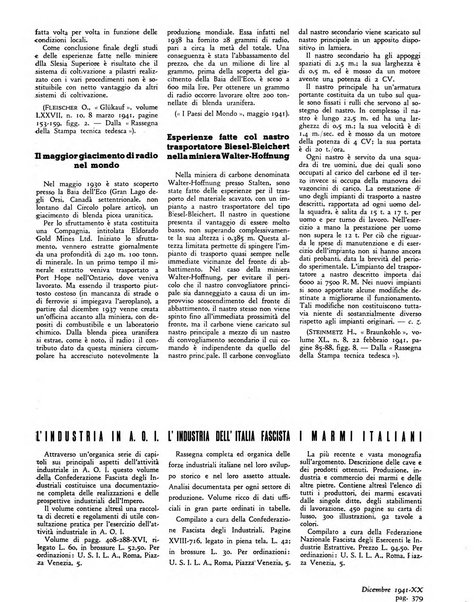 L'industria mineraria d'Italia e d'oltremare rassegna mensile della Federazione nazionale fascista degli esercenti le industrie estrattive