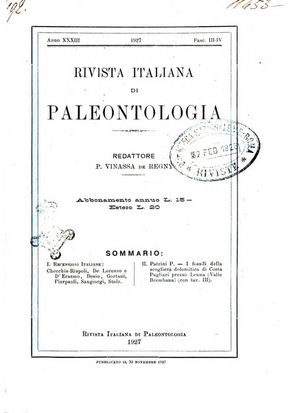 Rivista italiana di paleontologia