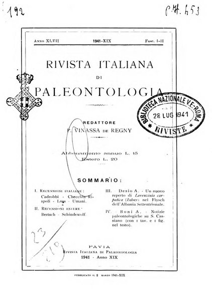 Rivista italiana di paleontologia