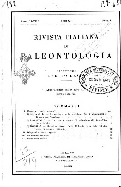 Rivista italiana di paleontologia