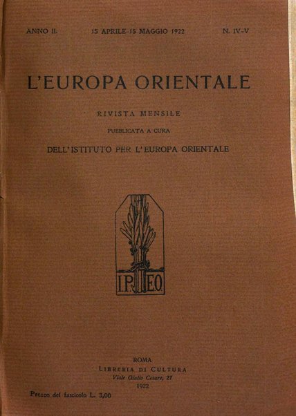 L'Europa orientale rivista mensile