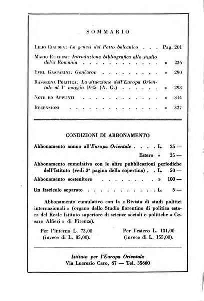 L'Europa orientale rivista mensile