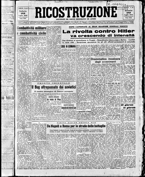 Ricostruzione : organo della Democrazia del lavoro