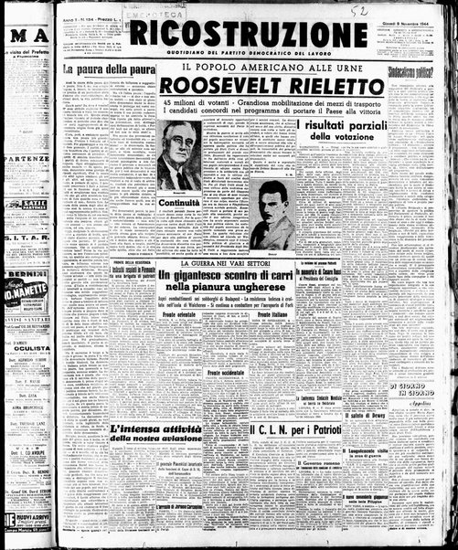 Ricostruzione : organo della Democrazia del lavoro