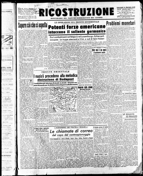 Ricostruzione : organo della Democrazia del lavoro