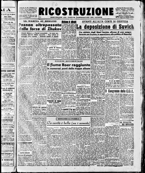 Ricostruzione : organo della Democrazia del lavoro