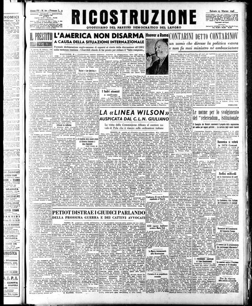 Ricostruzione : organo della Democrazia del lavoro