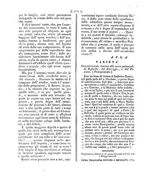 La pallade giornale di belle arti