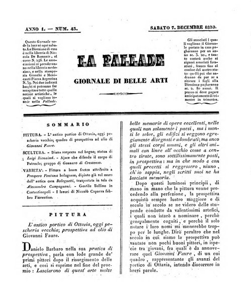 La pallade giornale di belle arti