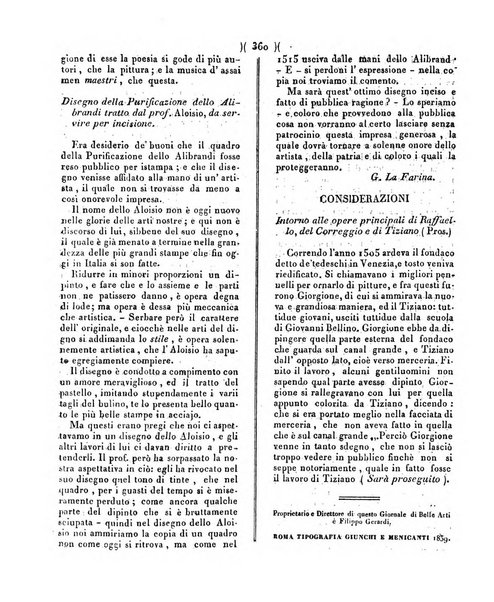 La pallade giornale di belle arti