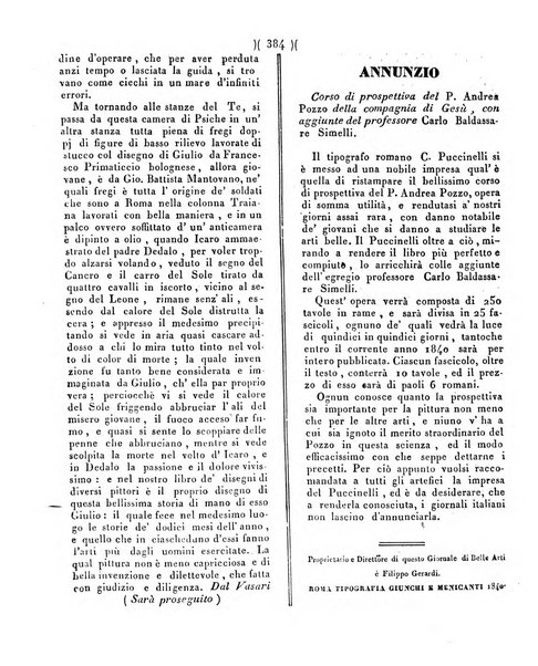 La pallade giornale di belle arti