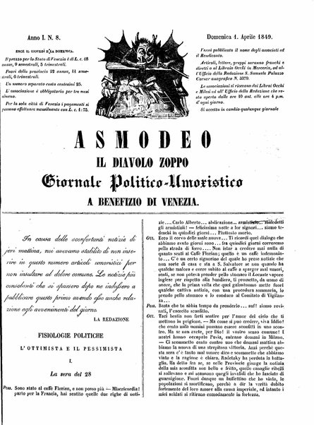 Asmodeo il diavolo zoppo : giornale politico-umoristico a benefizio di Venezia