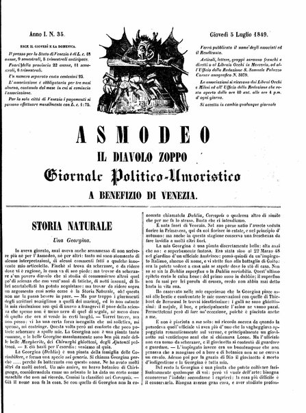 Asmodeo il diavolo zoppo : giornale politico-umoristico a benefizio di Venezia