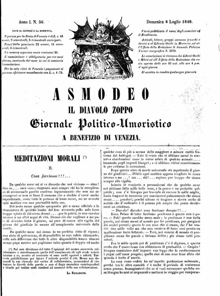 Asmodeo il diavolo zoppo : giornale politico-umoristico a benefizio di Venezia