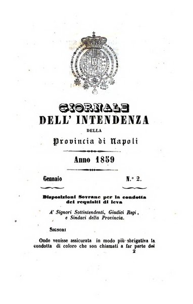 Giornale dell'Intendenza della provincia di Napoli