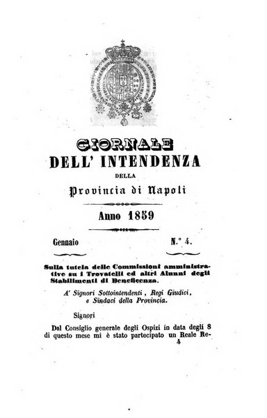 Giornale dell'Intendenza della provincia di Napoli