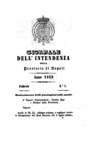 Giornale dell'Intendenza della provincia di Napoli