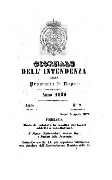 Giornale dell'Intendenza della provincia di Napoli