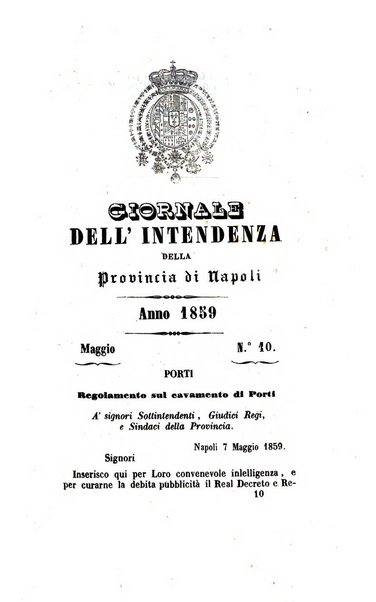 Giornale dell'Intendenza della provincia di Napoli