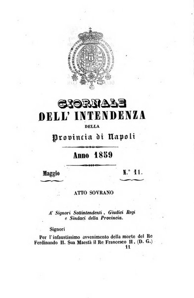 Giornale dell'Intendenza della provincia di Napoli