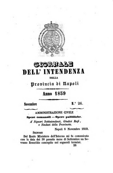 Giornale dell'Intendenza della provincia di Napoli