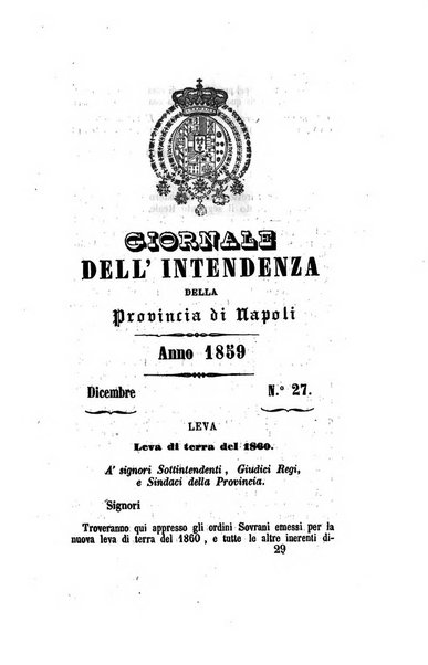 Giornale dell'Intendenza della provincia di Napoli