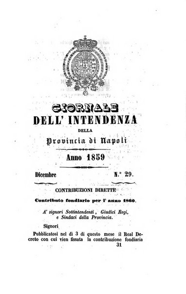 Giornale dell'Intendenza della provincia di Napoli