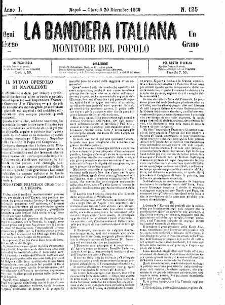 La bandiera italiana : monitore del popolo