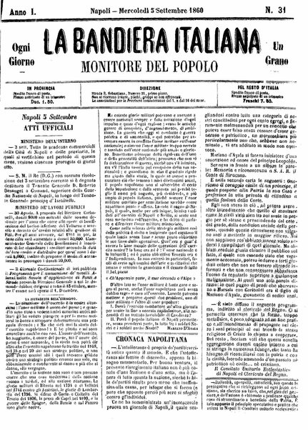 La bandiera italiana : monitore del popolo