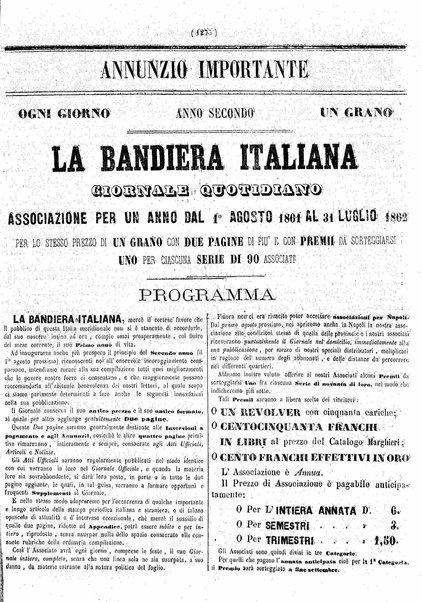 La bandiera italiana : monitore del popolo